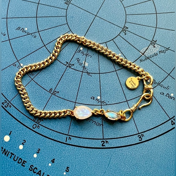Moonstone Gemstone 22K Gold Bracelet - Picture 2 of 7